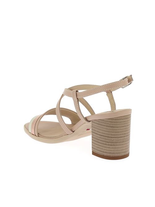 sandalo con tacco da donna in pelle beige NERO GIARDINI | E513440D713